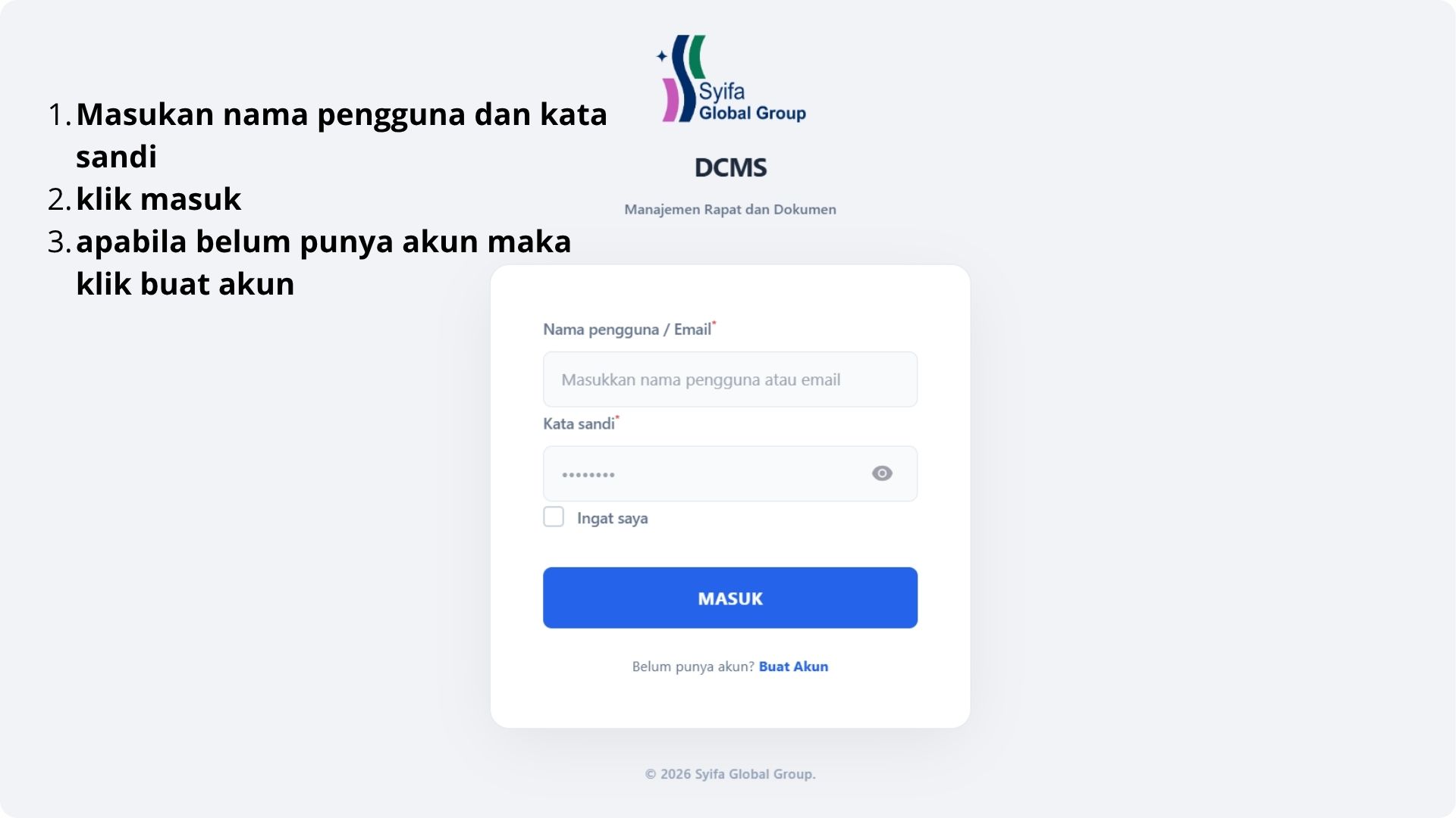 Panduan Masuk